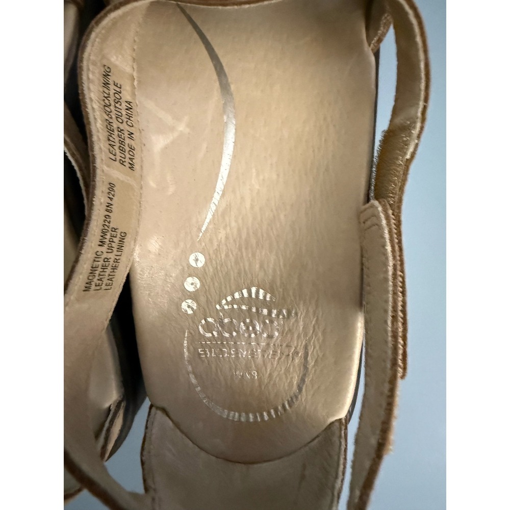 Abeo BIOSystem Magnetic Tan Leather Strappy Sandals Womens 8N MW0229 Orthotic - Picture 4 of 10